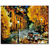 Painting by Numbers Autumn City with Vintage Cars